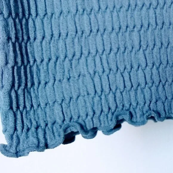 Free People Moulin Ruched Cami Top in Blue Size M-L - Picture 4 of 7